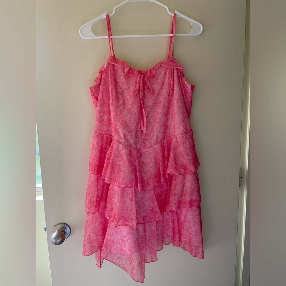 wild fable Pink Floral Tiered Mini Dress
